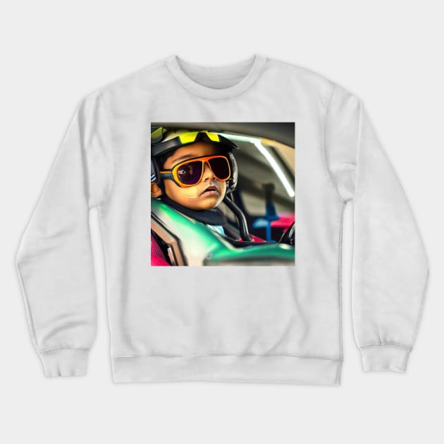 Boy Race Car Driver Crewneck Sweatshirt by emiliapapaya